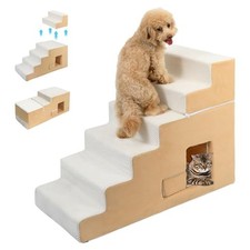 Dog Stairs for Small Dogs 27  H, 6-Step Dog Steps for High Bed, High-Densit