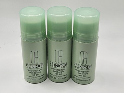 3 New! Clinique  Antiperspirant Deodorant Roll On  2.5 oz / 75ml
