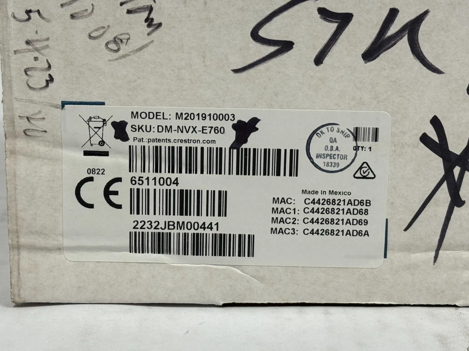 Codificador/decodificador AV de red Crestron DM-NVX-E760 - M201910003 4K60 4:4:4 HDR Foto 3 de 4