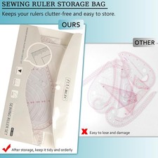 Fashion Clear Metric Sewing Ruler Set, French Curve Pattern Ruler Kit for Beg...