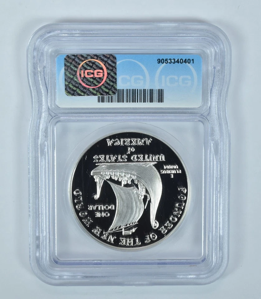 2000-P Leif Ericson Commemorative Silver Dollar PR70 DCAM ICG *3597 - Image 2 of 4