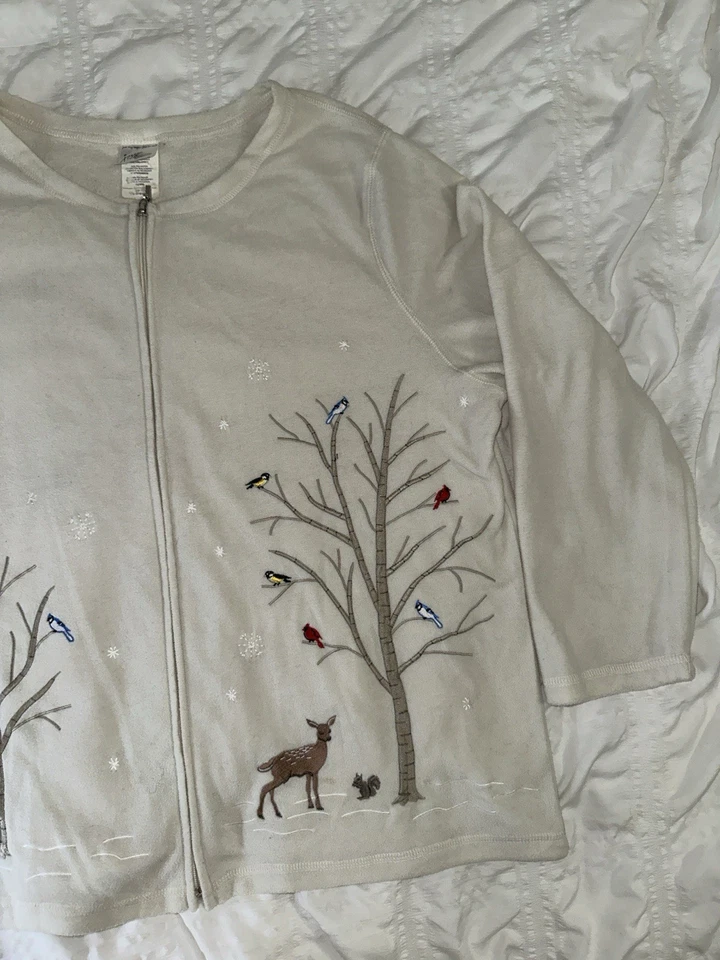 Mujer Invierno Bordado Cremallera Polar Just My Size 1X 16 Foto 3 de 4