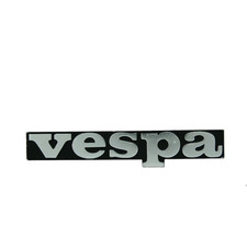 Targa emblema "Vespa" alluminio nero/argento per Vespa PK 50 125 S XL S SS Rush