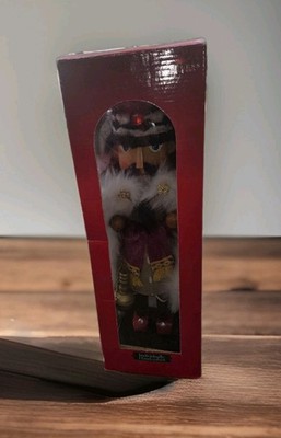 Timeless Treasures 15'' Deluxe Wooden Nutcracker in Box Handcrafted Timekeeper