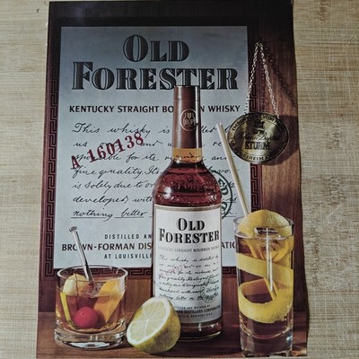 Old Forester 1965 Vintage Werbung Anzeige Werbeanzeigen Advert Advertising