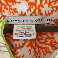 Gretchen Scott Sea Life Tunic Top Women’s Size S 100% Cotton Coastal Beach Print