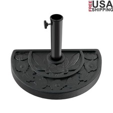 20lb Half Round Umbrella Base Heavy Duty Resin & Concrete Patios Balconies New