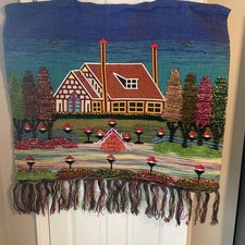 Retro Woven Boho Fringe Textile Wall Tapestry 3D Wall Hanging Woven Wool Indian