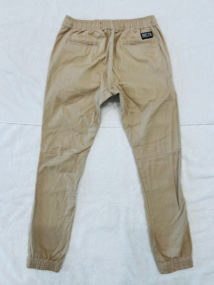 Brooklyn Cloth The Jogger Pants Elastic Waist Drawstring Khaki Men's ...