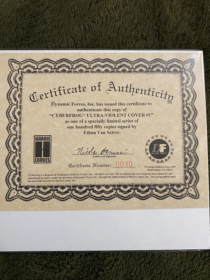 Cyberfrog #1 1996 [NM] Ethan Van Sciver Signed Ultra-Violent #30/150 DF CoA - Image 3 of 4