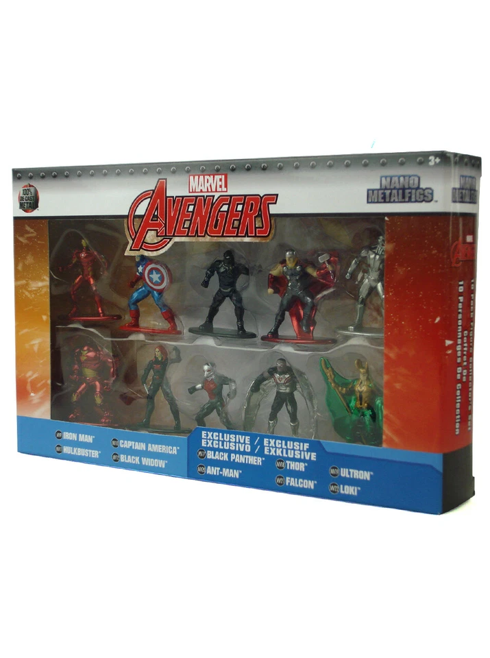 Jada Nano Metalfigs Avengers 10-Pack with Exclusives Marvel Hulkbuster Loki Thor - Image 3 of 4