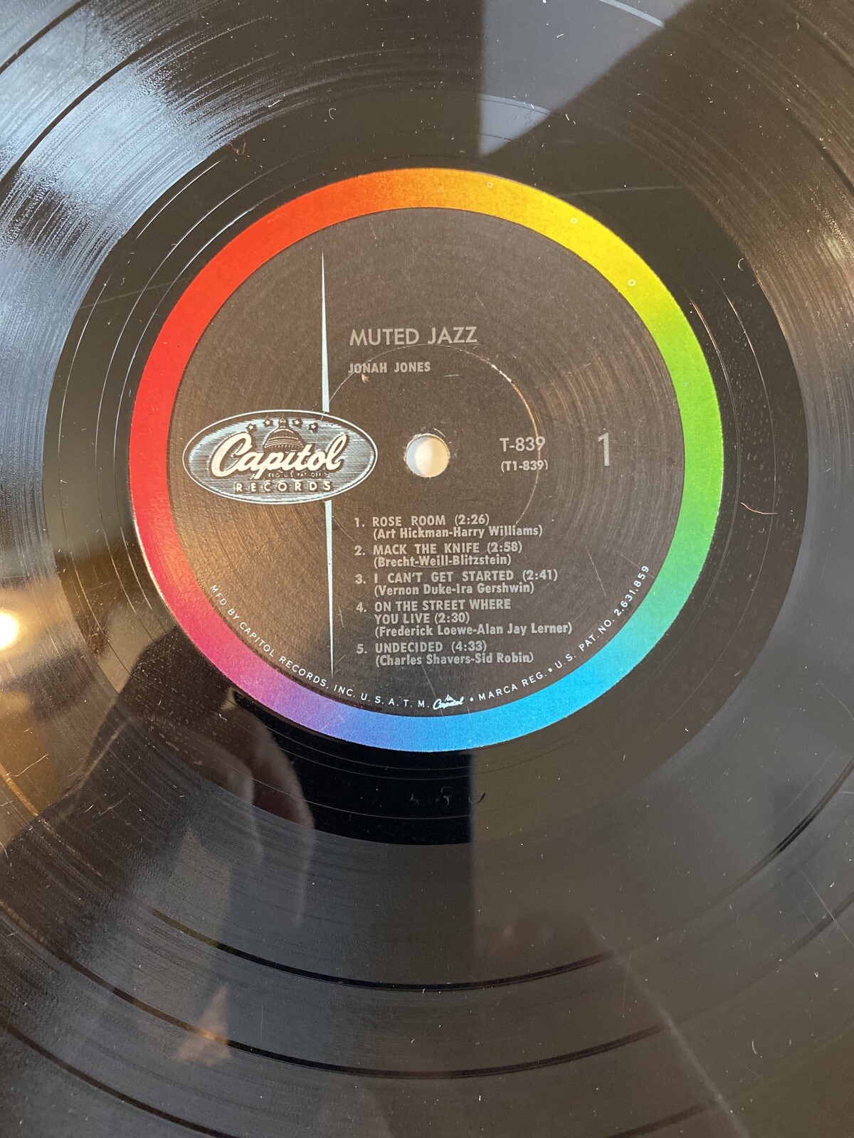 JONAH JONES Muted Jazz Vinyl Record LP Capitol T 839 MONO VG LP / M