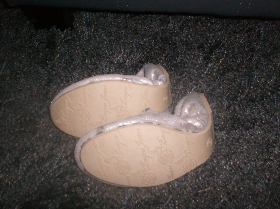 Mocassim/balé JOAN BOYCE leopardo/prata sapatos 6M novo sem caixa - Imagem 3 de 3