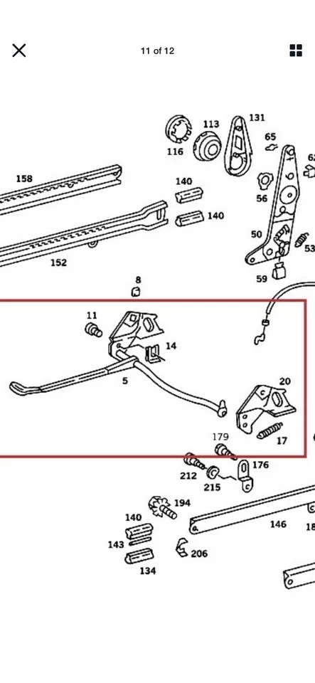 Mercedes Benz 380sl 107 R107 SL Seat Rail Track Release Driver Left Side 72-89 - Image 4 of 4