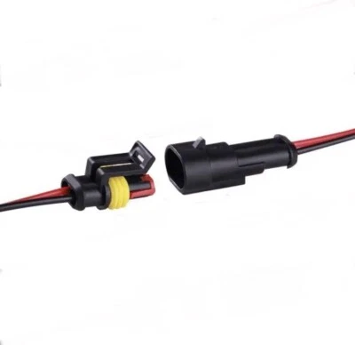 12V 2 Pin Cable Wire Connector Plug Waterproof Sealed For Electrical Car - Image 1 of 3