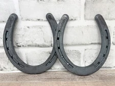 New Unused St Croix Forge 2 Lite Steel Pair Horseshoes 5.5" x 5.25" Lucky