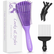 Detangling Brush, Hair Detangler Brush for Natural Hair, Hair Brush Comb Purple 