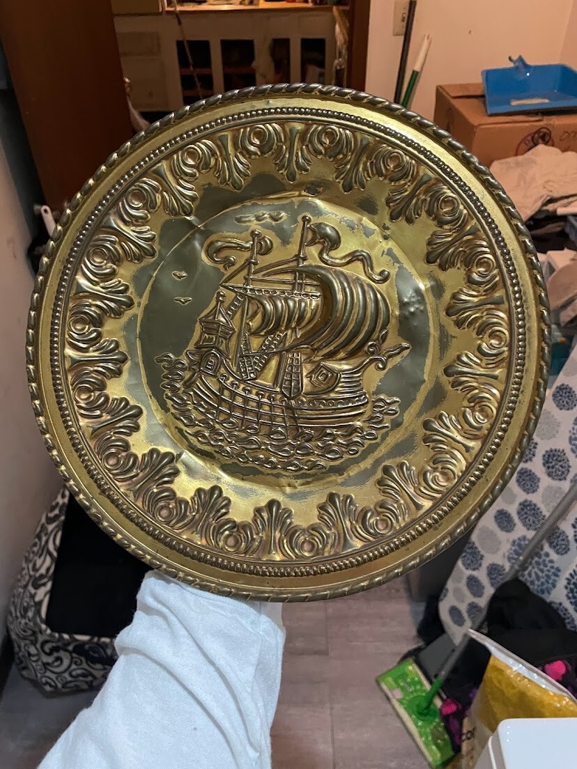 Vintage England Brass Decorative Wall Plate eBay