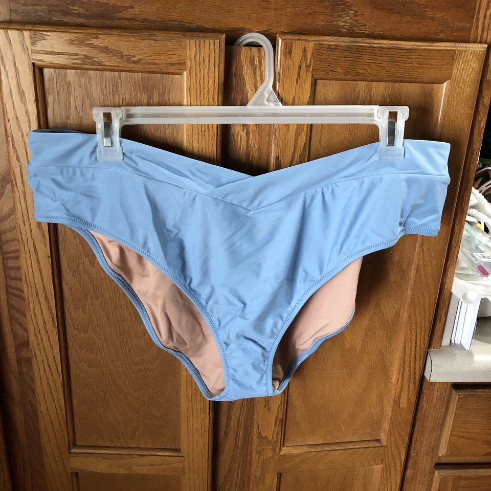 Parte inferior de bikini descarada delantera cruzada azul cielo J Crew para mujer talla 3X nueva con etiquetas Foto 3 de 4