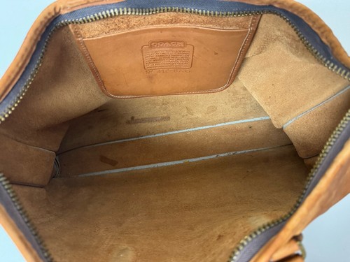 Vintage COACH Slim Satchel Bag Made in NYC British Tan 16.5” X 10” 412- 8735 - Picture 5 of 17