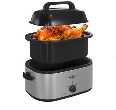 Sunvivi 26-Qt 30lb Electric Roaster Oven with Visible Self-Basting Lid,Pan, Rack