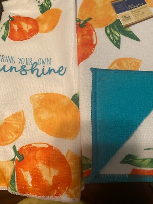 Home Collection Tropical Party drying mat and kitchen towel new 