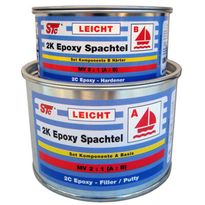 480 g / 800 ml STC 2K Epoxy Spachtel LEICHT Set Epoxispachtel Bootsspachtel