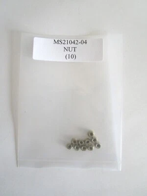 MS21042-04 Self-Locking Nut 4-40 Hex Extended Washer Steel Plated - Lot of 10