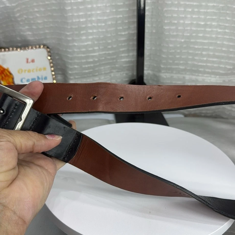 (H)Two Pebble Beach boys' leather belts with black and white metal silve buckles - Image 4 of 4