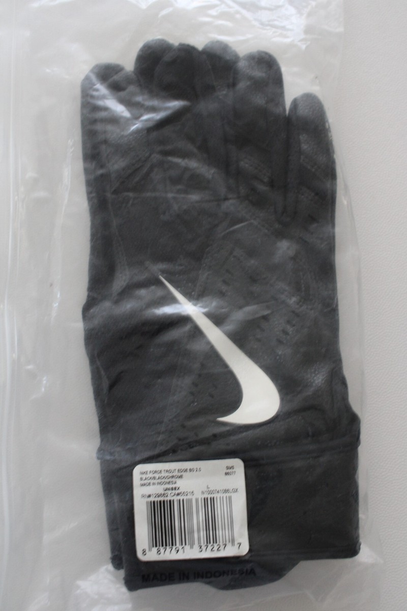 Nike Trout Force Edge Batting Gloves 2.0 Black/Chrome Mens Large
