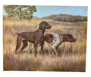 Vintage German Shorthaired Pointer GSP By Robert Christie Signed Lithograph 8x10