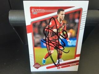 EDEN HAZARD BELGIUM Hand Signed Panini WORLD CUP 2022 Football trade card