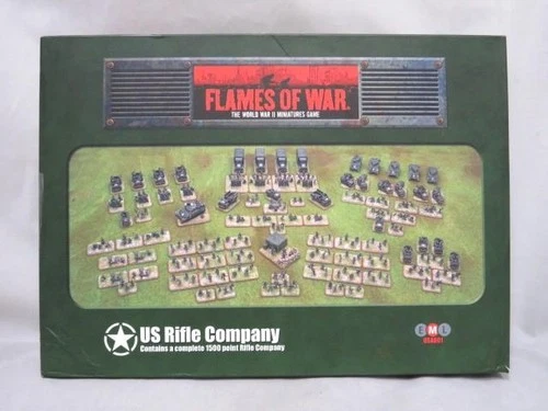Flames of War - US Rifle Company & Artillery - 1500 Point OOP Metal USAB01 (NIB)