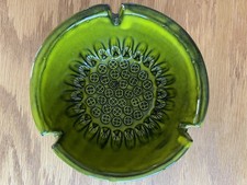 Vintage Bitossi ALDO LONDI RAYMOR ITALY RIMINI GREEN 5.5  ASHTRAY/DISH Signed