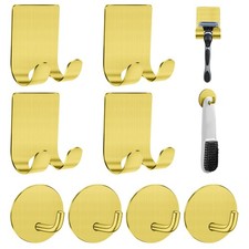 Razor Holder for Shower Adhesive Wall Hooks, Premium 304 Stainless Steel Sh...