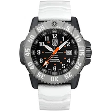 Luminox Men's Watch Mil-Spec Quartz Black Dial White Rubber Strap XL.3359.SET