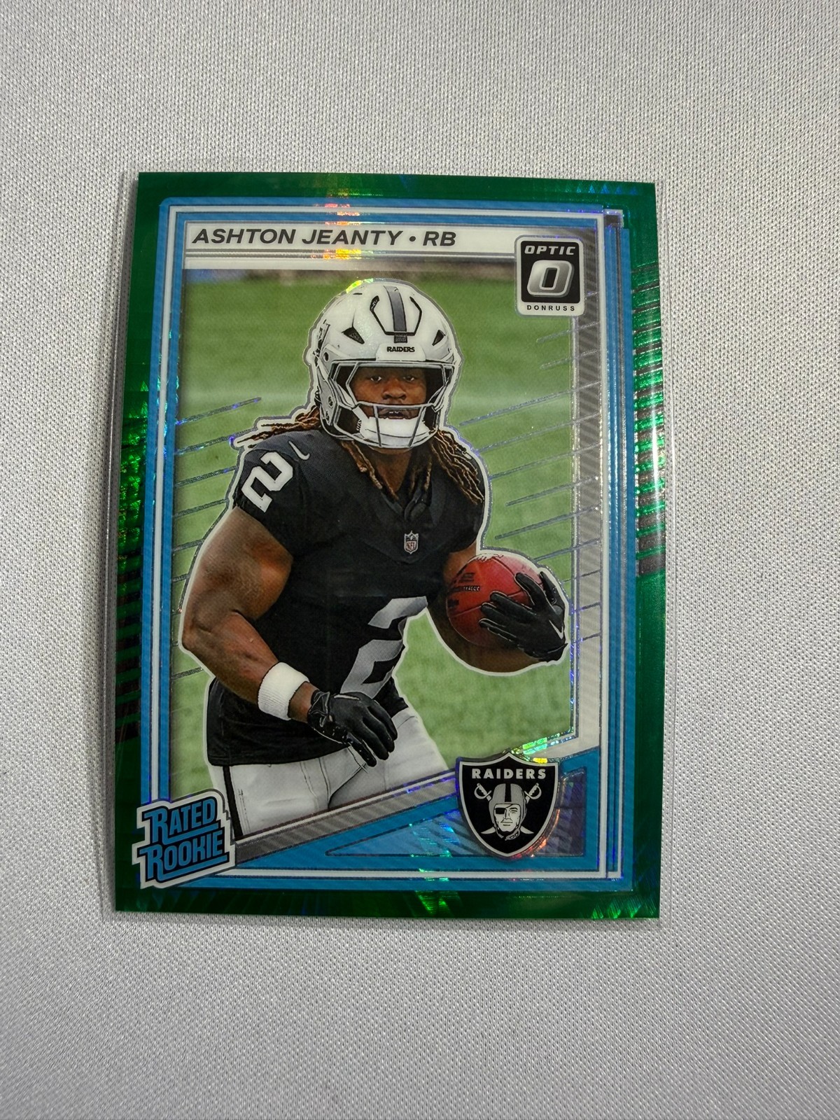 2025 Optic - Ashton Jeanty -  Green Hyper Prizm Rated Rookie #202 Raiders (RC)
