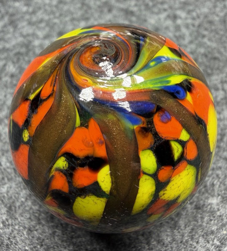 Handmade Marble - Lutz ( Spotted Onion Skin Guinea ) 1  1/2 + Inches (z40)