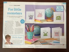Children Monster Card Cross Stitch Charts x 5 *from a magazine*