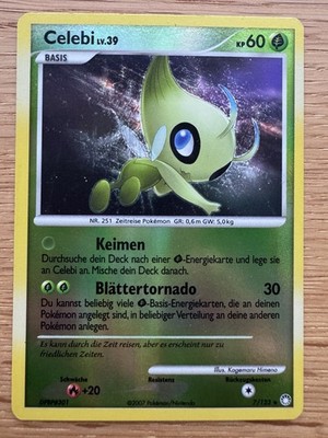 Celebi 7/123 Geheimnisvolle Schätze Reverse Holo Rare Pokemonkarten Deutsch 2007
