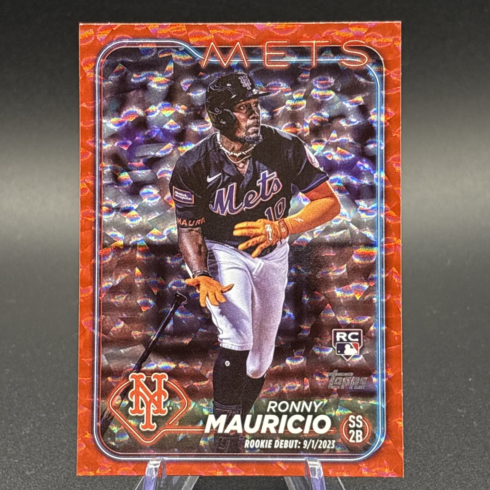 Ronny Mauricio 2024 Topps Update Series /199 RC Red Crackle Foilboard US157