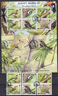 JERSEY 2010 WOODLANDG BIRDS SET 2 X S/S USED