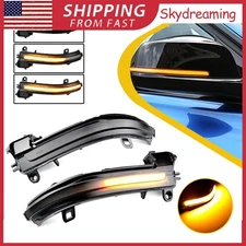 For BMW F30 F31 F35 F80 3er Dynamic Smoked LED Side Mirror Turn Signal Lights
