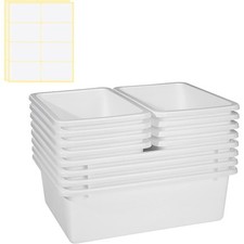 12 Pcs Plastic Cubby Bins Office Storage Container Storage Bins Plastic