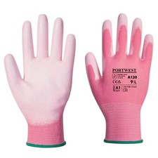 Portwest Work Gloves PU Palm Dipped Abrasion and Tear Resistant Pink A120