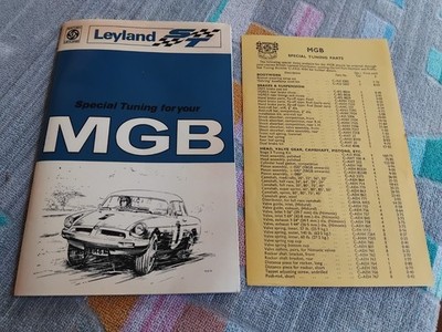 MGB Special Tuning Booklet 1974 With Price List VGC FREE POST GT Roadster 1.8