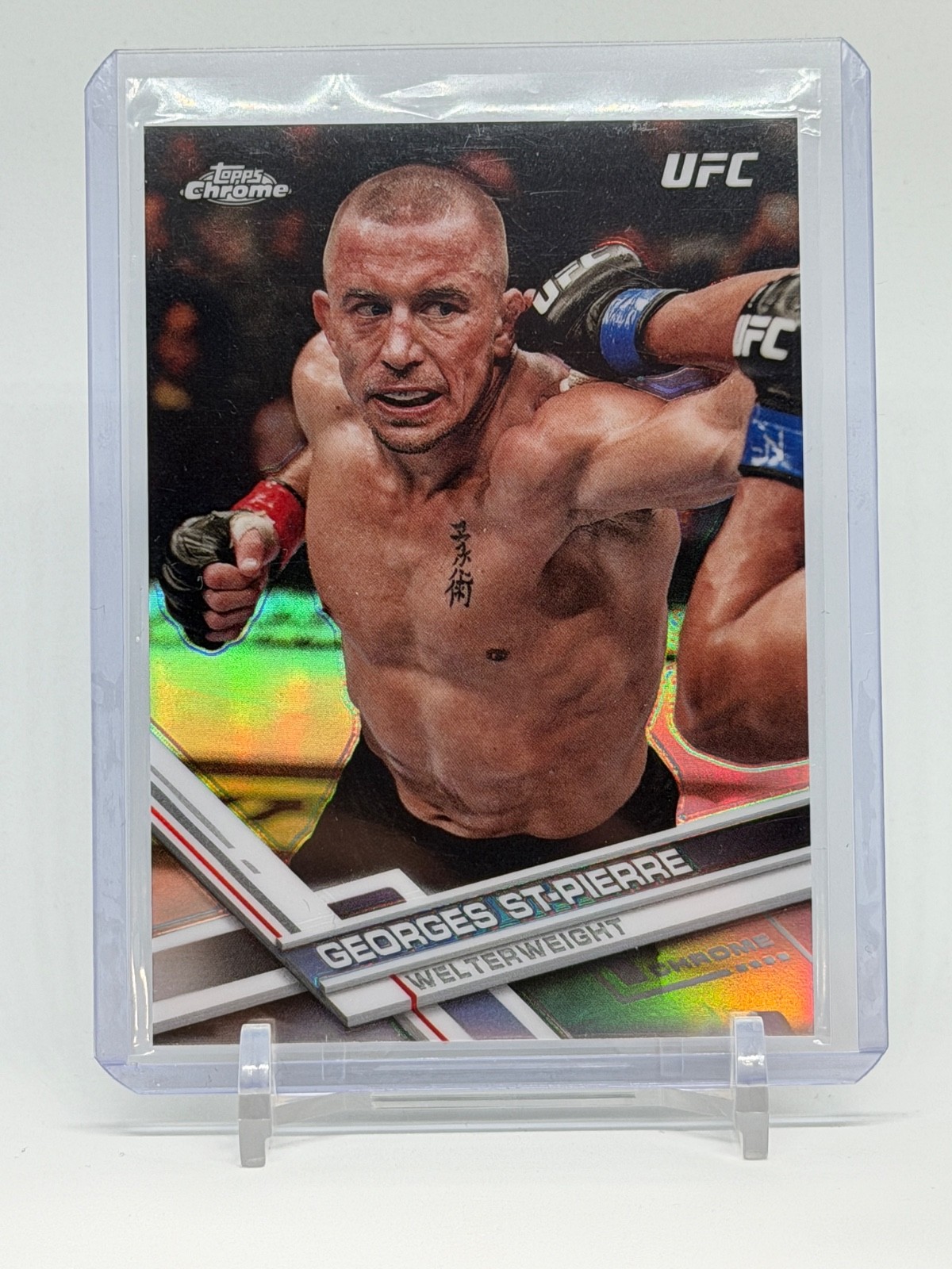 2017 Topps Chrome UFC #96 Georges St-Pierre silver refractor