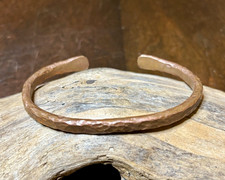 Handmade Hammered Copper Open Cuff Bracelet Adjustable