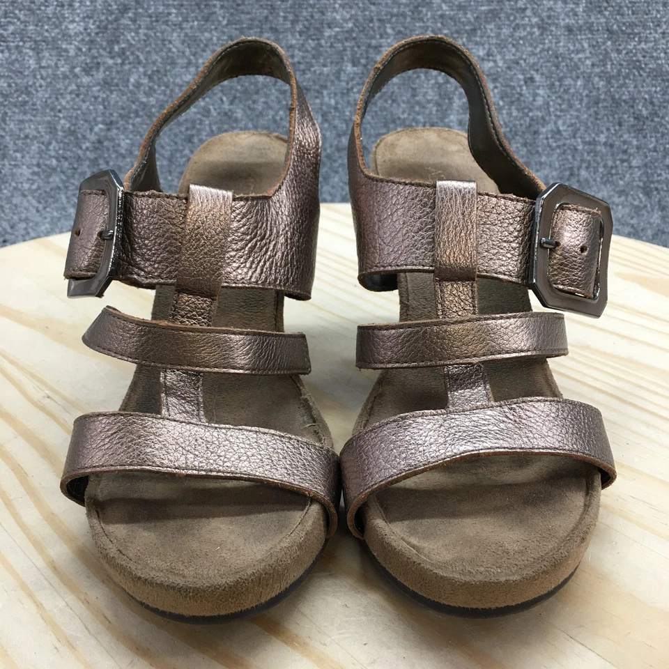 Sandalias de tacón Aerosoles para mujer 5,5 M de cuero bronce Heartland con tiras y hebilla Foto 4 de 4