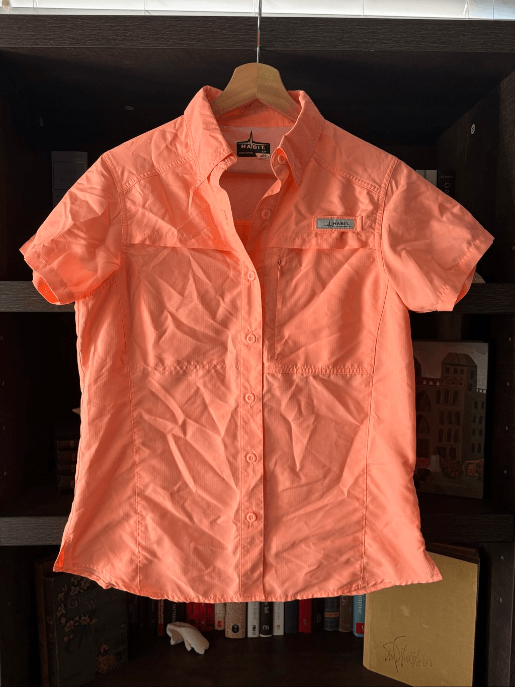 Habit Women’s Short Sleeve Performance Fishing Gear Button Down Shirt Size Small